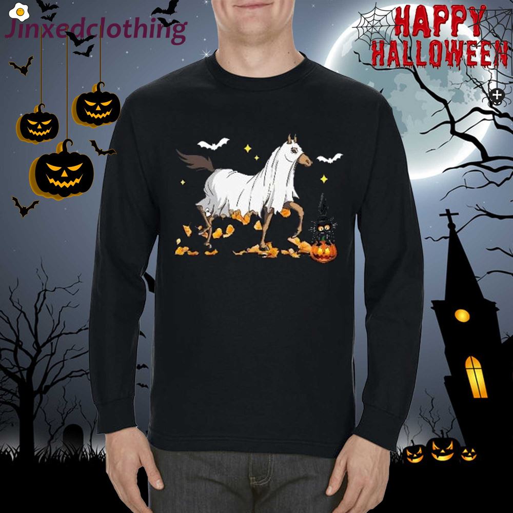 Halloween Horse Ghost Sweatshirt Cowboy Western Halloween Sweatshirt 